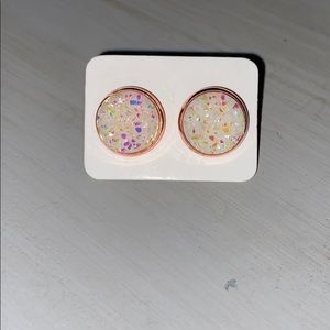 Druzzy opalescent earrings